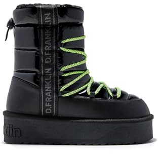 D.Franklin Damen Stiefel mit Fellfutter Nordic V.2 Shiny Bomb en Negro - Stiefel für Damen - Casual Mode - Größe (40) - Modell bomb