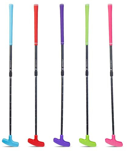 CRESTGOLF Golf-Putter, Golf-Putter für Damen und Herren, 5 Stück, Zwei-Wege-Putter, Mini-Golf-Putter für Rechts- oder Linkshänder, verstellbare Länge, Golfschläger (blau + grün + rot + lila + pink)