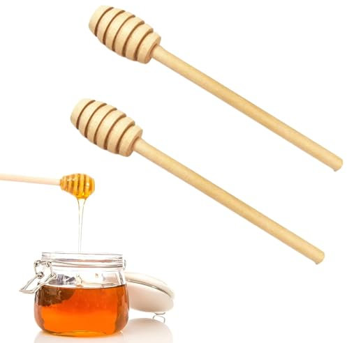 pcsfoe 2 Stück Honiglöffel,Honiglöffel Holz,Honig Löffel,Ideal Zum Sammeln Und Verteilen Von Honig, Aber Auch Zum Mixen Von Tee, Kaffee Und Anderen Getränken(6 Zoll / 15 cm)