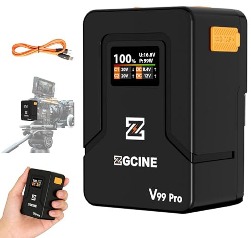 ZGCINE V Mount Battery V99 Pro Airline-Safe 1.5H Full Charge with PD100W