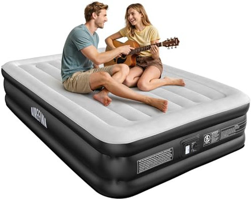 Airefina Colchón Autohinchable, Colchón Hinchable Doble con Bomba Integrada, se Infla en 3 Minutos, Tecnología Tipo-0, Cama Inflable Portátil para Casa Camping etc-137x190 x46CM