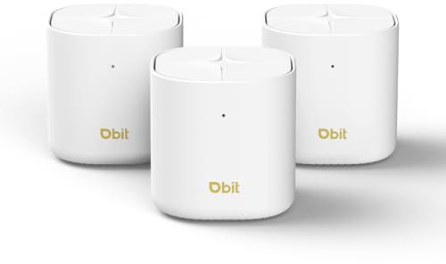 DBIT AX1800 WiFi 6 Whole Home Mesh Wi-Fi-system, täckning med dubbla band upp till 6 500 kvm. ft. och 150 enheter, ersätter trådlös router och förlängare (D-MAX5, 3-pack, totalt 6 Gigabit