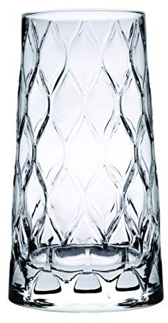 Pasabahce leafy set 6 bicchieri in vetro long drink cl45,5