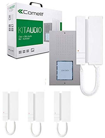 Comelit Kit Citofonico Mini 2 Fili KCA2061 4 utenze,pulsantiera 4 chiamate con 4 cornette.