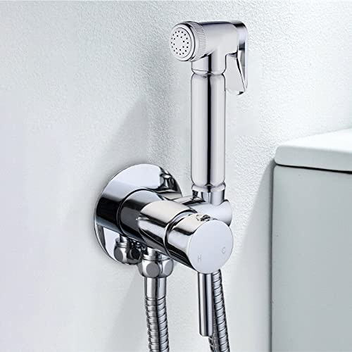 Nes Home Wall Mounted Toilet Bidet Mixer Spray Kit Douche Muslim Shattaf Bathroom 1/2