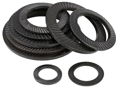 Rondella a molla a disco, rondella di bloccaggio a farfalla, rondella a strisce zigrinate a doppia faccia conica M2.5-M36 acciaio al carbonio e acciaio inossidabile (colore: acciaio al carbonio,