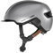ABUS Urban Helm HUD-Y - mit magnetischem, aufladbarem LED-Rücklicht & Magnetverschluss - cooler Fahrradhelm für den Alltag - für Damen und Herren - Silber, Größe S