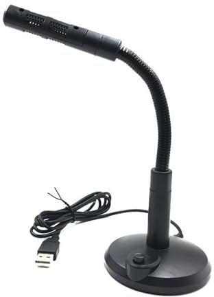 MOOKEENONE Microfono USB con cancellazione del rumore, mini microfono per computer portatile, supporto USB da scrivania, microfono da tavolo USB per computer