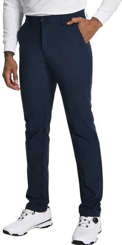 Pioneer Camp Pantaloni da golf da uomo, elasticizzati, traspiranti, lunghi, con elastico in vita e 3 tasche funzionali, Blu scuro, 40 W/32 L