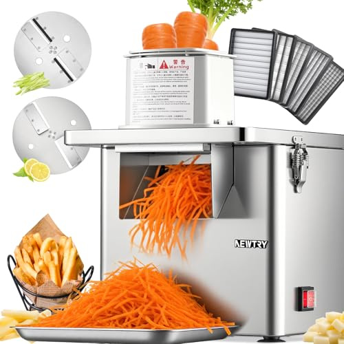 NEWTRY Cortadora verduras eléctrica 4-en-1 250W 200kg/h Gastro Acero