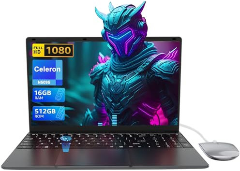 PINSTONE Ordenador Portátil 15,6 16 GB RAM LPDDR4 512 GB SSD PC Portátil Celeron N5095 Procesador Laptop Touch ID WiFi5 Bluetooth 4.0 USB 3.0 para Estudiantes Negocios Entretenimiento.