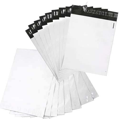 SWIHELP Enveloppe Plastique Expedition 100 pièces, 40X55 cm / 15.75X21.65 Pochettes d'Envoi Colis Auto-Adhésives,Opaques,Idéales pour Emballage Colis