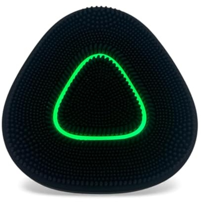 Biosyntria EMS Facial Massager with LED Light Therapy, Silicone Face Cleansing Device, 5 Massage Modes, Rechargeable, Black