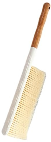 TOVINANNA Cepillo para Limpieza de Polvo Mango de Madera de Haya Cepillo para Tapicería y Arena Mini Escoba Multifuncional para Limpieza Doméstica de Sofás Camas y Muebles