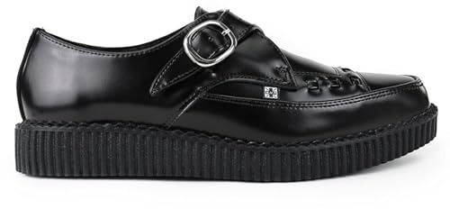 TUK skor unisex spetsiga Creepers – lädermunk rem gotiska platåskor