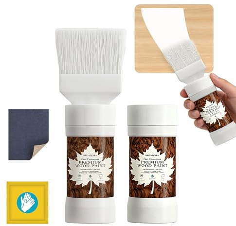 XWUX Peinture Bois, Peinture Blanche, Pâte Décapante 180 G × 2 (Lot De Deux Pots), Avec Papier De Verre Et Gants De Protection, Séchage Rapide, Faible Odeur, Non Toxique (blanc)