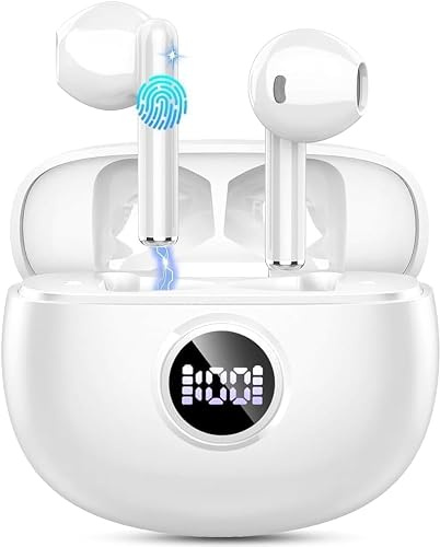 Cuffie Bluetooth, 2026 Nuovo Auricolari Bluetooth 6D Stereo Cuffie Wireless In Ear con 4 ENC Mic, 30Ore Cuffie Senza Fili Cancellazione Rumore Cuffiette Sport Earbuds IP7 Impermeabili Headphones