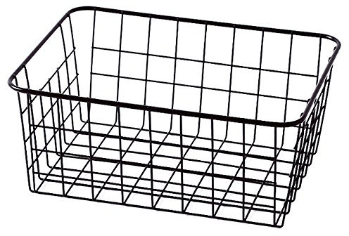 TEERFU Wire Storage Basket Bins Organizer,Large Metal Wire Basket Freezer Storage Organizer Bins with Handles for Kitchen Cabinets, Pantry, Closets, Bedrooms, Bathrooms,Freezer,28.5x22x12cm
