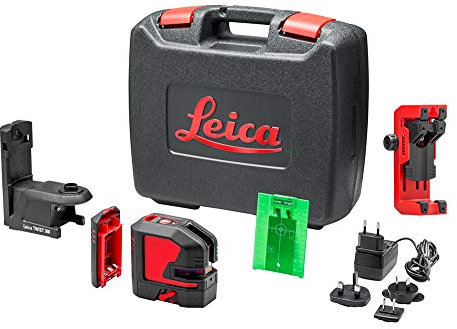 Leica Lino L2P5G – Punkt- und Linienlaser mit Li-Ion Akku, Ladegerät, innovativem magnetischem Adapter und Wandhalterung im Koffer (grüner Laser, Arbeitsbereich: 35 m)