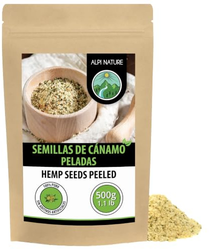 Hampfrön skalade (500g), hampfröhjärtan helt 100% naturlig, utan tillsatser, vegan