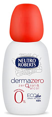 Neutro Roberts, Deodorante Spray Ecodeo Dermazero, Zero Gas e Sali di Alluminio, Zero Alcool, Fresco e Asciutto per 48 Ore, Deodorante Uomo e Donna, Flacone da 75 ml