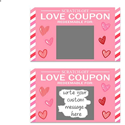 Scratch Valentines Day Card, Love Coupons, Love Note Scratch Off Cards, 20 Pieces Valentine's Day Anniversary Greeting Card, DIY Valentines, Romantic Gifts for Husband, Wife, Lovers, Kids(A07)