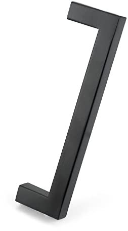 QWORK® 10 Pezzi Maniglie Per Mobili Nere, Maniglie Per Mobili Da Cucina,Maniglie Cucina Maniglie, Acciaio Inossidabile 304, Con Viti, Centro Del Foro: 128 mm