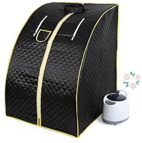 Saunas Portatile Vapore Spa Mini Saune Macchina con Cabina Sauna a vapore Sauna domestica in casa Bagno di vapore Box Sauna per Personale Detoxify Perdere Peso (Nero)