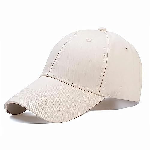 Ritte Schirmmütze, Verstellbare Baseballmütze, Einfarbige Baseballkappe, Unisex-Baseballmütze aus Baumwolle, für den Außenbereich (Beige)