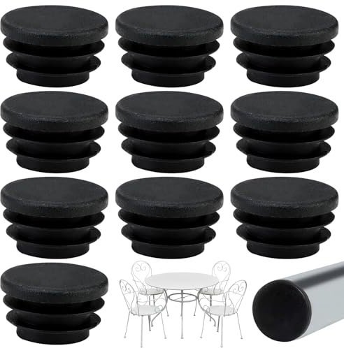 Lotbun 10 pcs Lamellenstopfen Rund 25/22/20mm für Rundrohr, Rundstopfen | Schutzkappen | Kappen, rohrstopfen, lamellenstopfen, Rohrabdeckung aus hochwertigem (25mm)