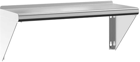 vidaXL Estante de Pared de Acero Inoxidable Plateado 75x30x31 cm, Estante Flotante, Estante Flotante de Pared, Estante de Cuarto de Servicio