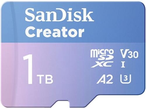 SanDisk Creator Tarjeta microSDXC UHS-I 128 GB con Adaptador (para Smartphone, Cámaras y Drones, 4K, 5.3K, A2, C10, V30, U3, Velocidades hasta 190 MB/s, 3 meses a Adobe Lightroom incluida)