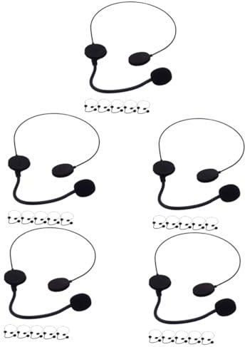 BESPORTBLE 5 Ensembles Microphone Pied De Micro Faux Casque Accessoires De Déguisements Accessoire Déguisement Microphone Noir Accessoire De Plastique 6 Pièces * 5