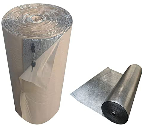 Bubble Insulation Foil - Double Aluminium Self-Adhesive Thermal Insulation Membrane, Waterproof Vapour Barrier for Walls, Sheds, Lofts, Doors, and Floors