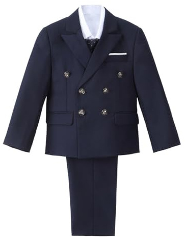 Lito Angels Completo Elegante 5 Pezzi per Bambino, Blu Navy, 2-3 Anni 92 98