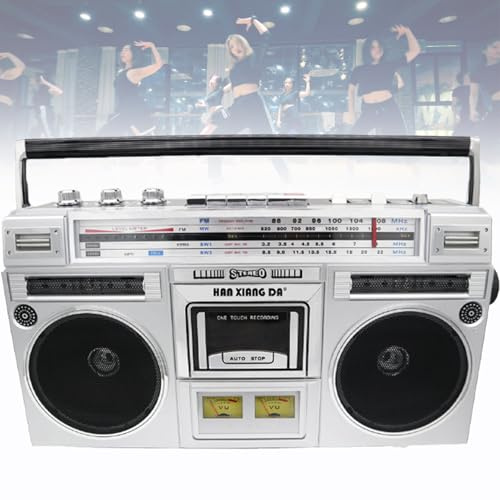 Bärbar boombox med CD-spelare, AM/FM-radio, kassettinspelare, SD/USB-ingång för resor och familjesammankomster