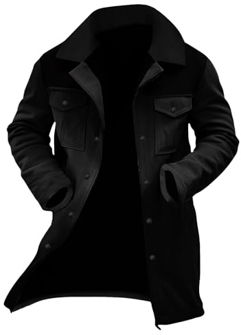 Generisk vinterrock herr varm, rock herr vinter lång cargojacka tjock övergångskappa överdimensionerad passform trenchcoat enfärgad höstrock fritid vindjacka andas vinterjacka