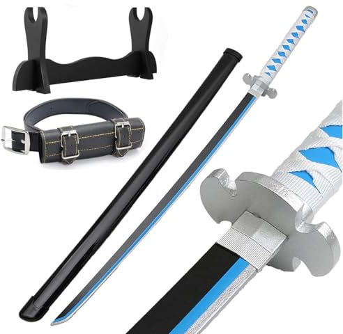 Udekit Anime Ninja Spada di bambù Katana Guerriero Arma–40pollici(104 cm),con Cintura e Supporto,per Halloween,Festa a Tema Carnevale Festa in Maschera Cosplay