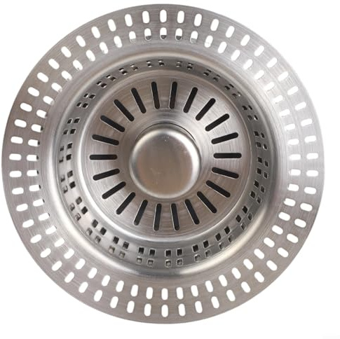 Tapón de desagüe y colador 3 en 1 para fregadero de cocina, acero inoxidable 304 con núcleo de latón y cesta de polipropileno de grado alimenticio, se adapta a apertura de 70-113 mm, retención de agua