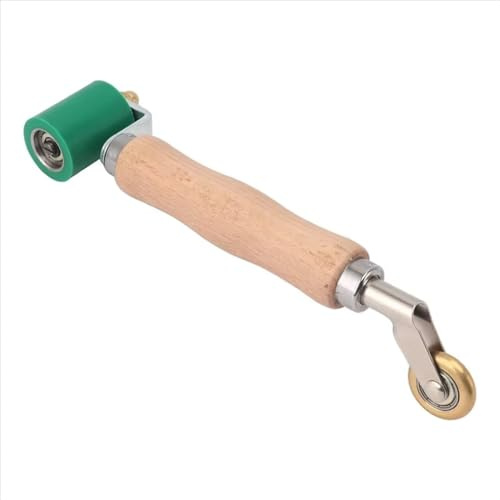 Rouleau à joint for papier peint 40 mm - Manche en acier et bois, double usage, roue en laiton for soudure PVC - Structure amovible
