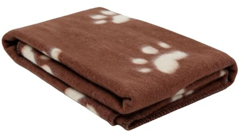 Asixxsix Mjuk Plysch Filt för Husdjur, Dubbelsidig Fleece för Hundar Katter med Molnliknande Komfort, Varmt Vändbart Täcke för små Husdjur, 27,56 X 35,43 Tum, Fluffigt (Kaffe bakgrund vit tasstryck)