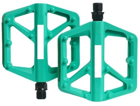 Cykelpedaler 4 st dubbla lager cykelpedal nylonmaterial reflekterande ljusa remsor vägcykel platta pedaler