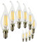 SUNSEED 10x Glühfaden LED Flamme Lampe E14 4W ersetzt 40W Warmweiß 2700K