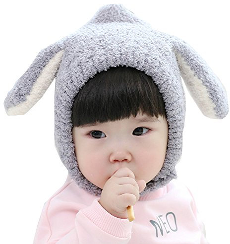 Cheerlife Baby Wintermütze Lange Ohren Tiermütze Kindermütze Ohrenschutz Mütze Mädchen Jungen Beanie (Grau)