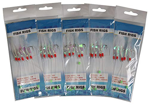 10 Packs Sabiki Rigs Fishing Flasher Lures Bait Rigs for Freshwater/Saltwater (10packs)