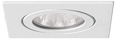 Outdoor - Foco empotrable para exteriores (4 VA, IP54, cuadrado, 12 V CA, GX5.3, máx. 35 W), color blanco