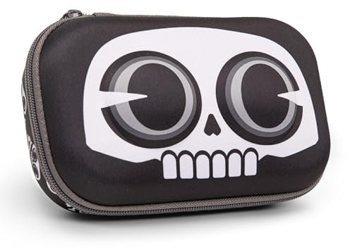 ZIPIT Schwarze Federmäppchen für Jungen, Federmäppchen für die Schule, Organizer, Federmäppchen mit großem Fassungsvermögen (Totenkopf)