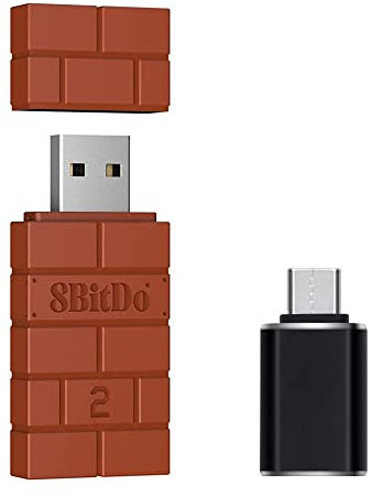 Mcbazel 8Bitdo Adattatore Wireless USB 2 con Adattatore OTG per Switch OLED/Switch, Windows, Mac e Raspberry Pi Compatibile con Controller Xbox Series X&S/Xbox One/Switch Pro/PS5(Compatibile Switch 2)