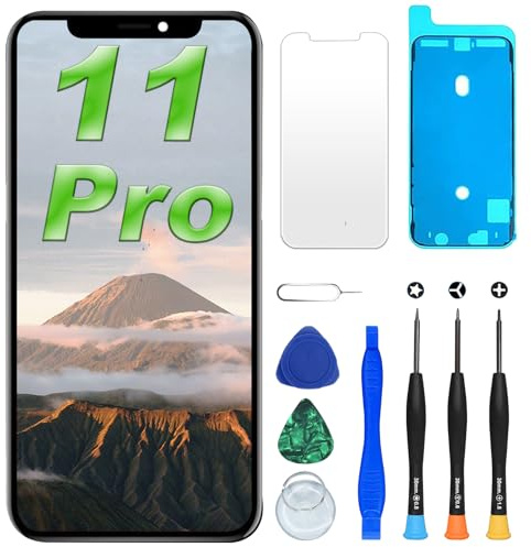 DIGI4U LCD for iPhone 11 Pro Screen Replacement, 5.8'' 3D Touch True Tone Retina Screen for iPhone 11 Pro Display Digitizer Assembly, with Frame Adhesive&Screen Protector&Repair Tool Kit