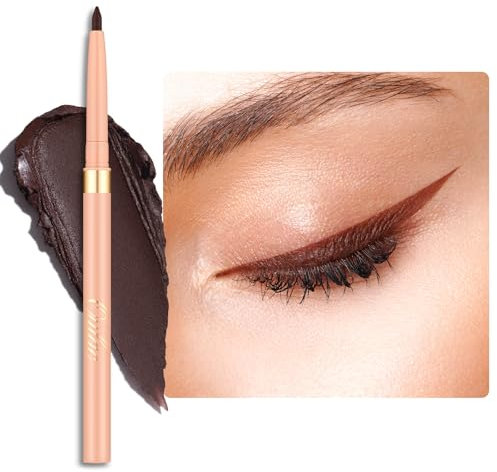OULAC Crayon Yeux Waterproof, Eye Liner Marron Mat avec Couleur Intense, Eyeliner Anti-salissures Texture Lisse et Crémeuse, Tenue 12h+, Vegan (03) Teddy
